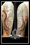 Polynesian half sleeve with tiki